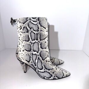 Longchamp Python Print Ankle Boots